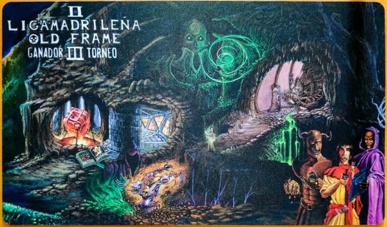 Playmat given as a prize to the winner of the II Liga Madrileña Old Frame - Day 3.